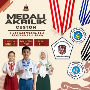 Medali Akrilik Sticker Custom | Penghargaan | Olimpiade | Kelulusan | Wisuda Pramuka | Souvenir | Hadiah