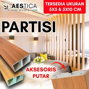 WPC Wood Tiang Kisi-Kisi Partisi / Sekat Ruang Dekor Rumah | AESTICA