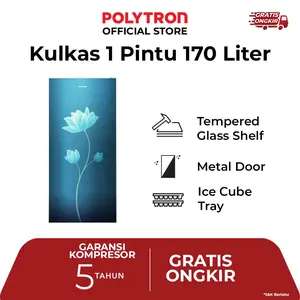 POLYTRON Kulkas 1 Pintu Beauty metal door 170 liter PRB 179B