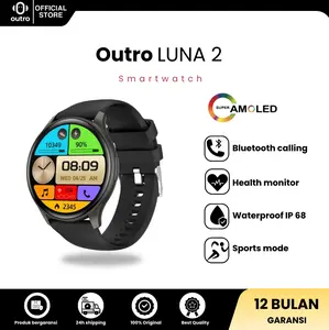 Outro LUNA 2 Smartwatch Bluetooth Call Amoled Screen AOD Layar 1.43inch Heart Rate & Blood Oxygen