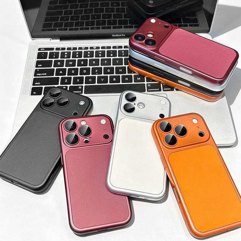 Ốp Điện Thoại da cao cấp Spaces mềm mại cho iPhone 18/17/16/15/14/13/12 Pro Max, bề mặt mờ thân thiện với da, vỏ lưng cho iPhone 18 Pro Max, siêu mỏng, bảo vệ tốt, ống kính kính tích hợp bên trong