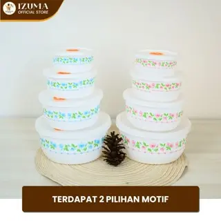 IZUMA Freshpot 4 set / Lunch Box 4 set / Tempat Makan 4 Susun Motif Bunga 5