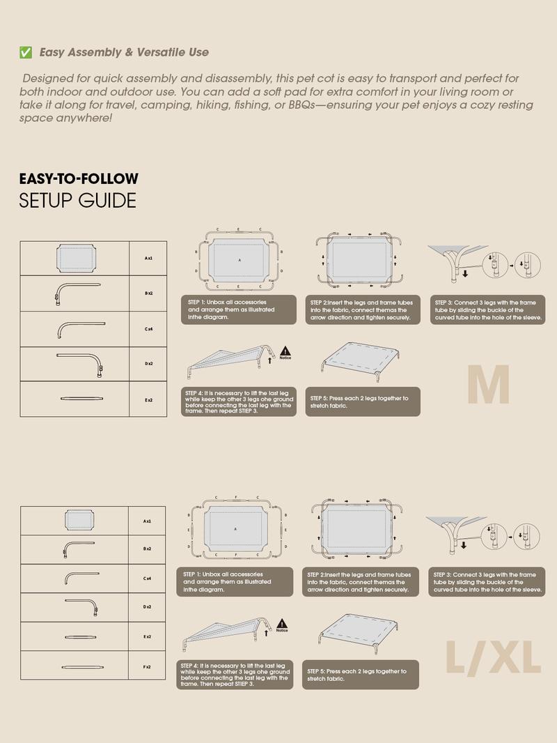 Product Introduction of VALUXE Cooling Elevated Dog Cot for Large Dogs - Breathable Mesh Pet Bed with No-Tool Assembly, Durable All-Weather Frame for Indoor/Outdoor & Camping Use 5
