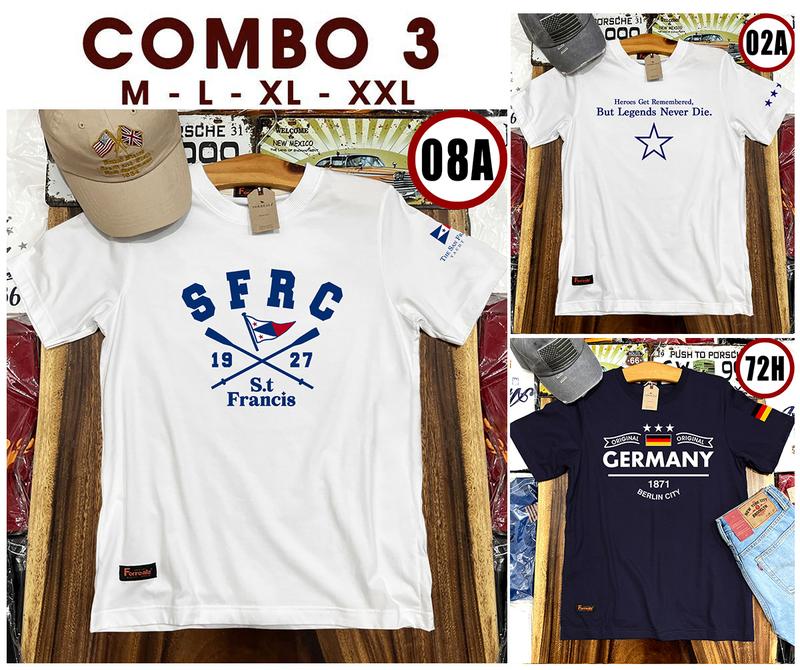 COMBO 3 ÁO : 2 TRẮNG + 1 XANH ĐEN - M,L,XL,XXL - Áo thun Thái Lan Nam Nữ - 100% Cotton Premium - Thiết kế Form Regular Fit, phong cách Âu Mỹ cổ điển. Kiểu dáng phù hợp cho cả nam lẫn nữ.