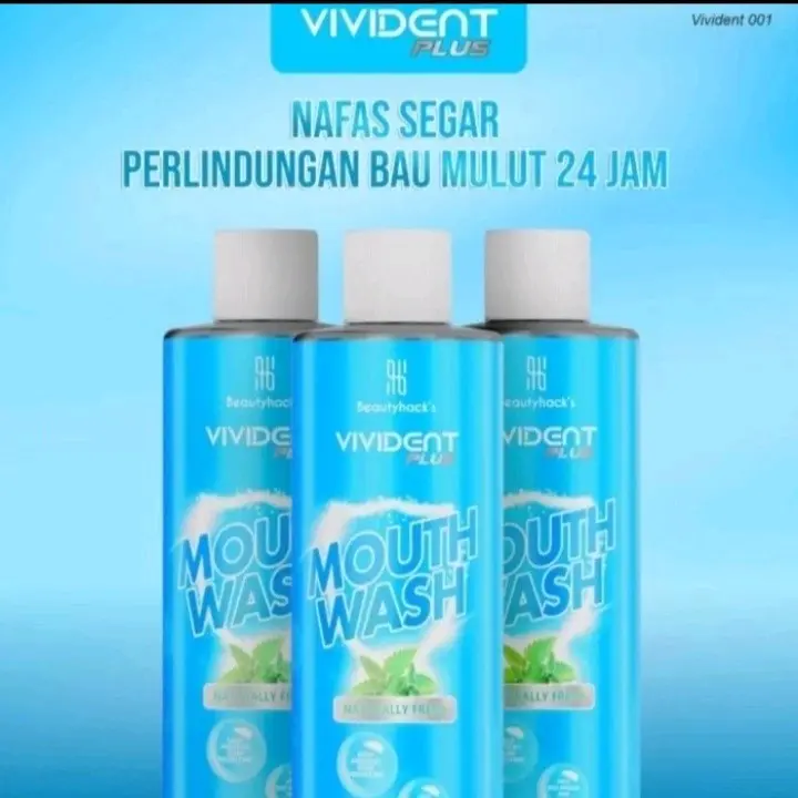 Vivident Plus Mouth Wash - Pembasmi Bakteri & Bau Mulut Vivident Plus Mouth Wash dapat membantu menjaga kesehatan gigi dan mulut dengan segar dan bebas bau mulut. Diformulasikan dengan kandungan antibakteri, Vivident Plus Mouth Wash dapat membantu membasm 5