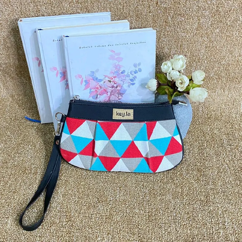 KEY.LA HELENA POUCH WANITA KANVES MOTIF DOMPET WANITA TERBARU 3