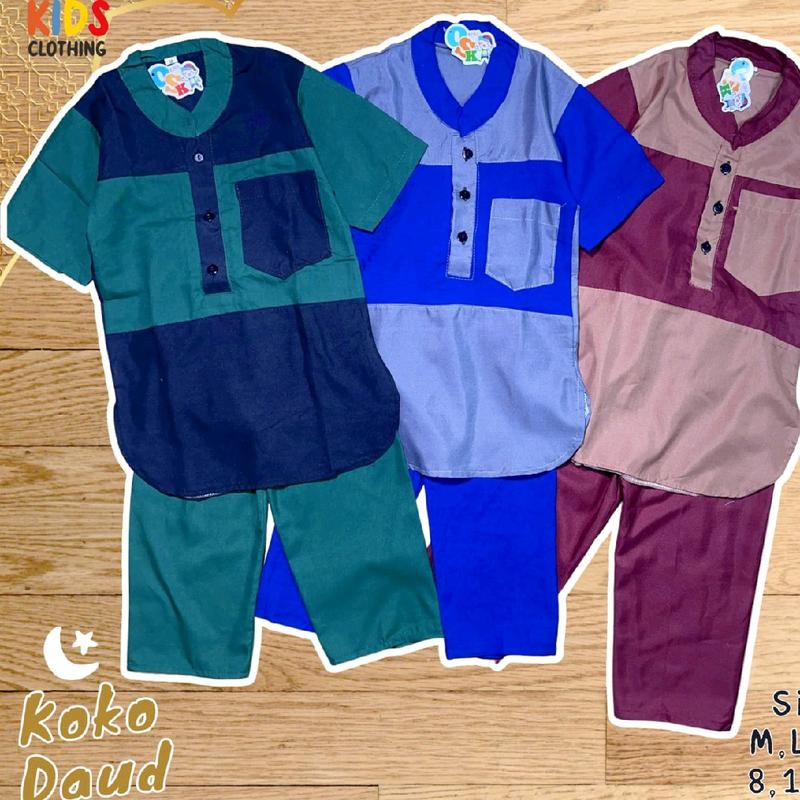 paket usaha  Fashion koko anak laki laki (1-4Tahun) Baju Celana Setelan Muslim 4