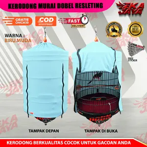 PROMO!!! Krodong Polos Dobel Resleting Penutup Sangkar Burung Murai No1, No 2, No 3 & No 4 Eka Jaya Bahan Tebal