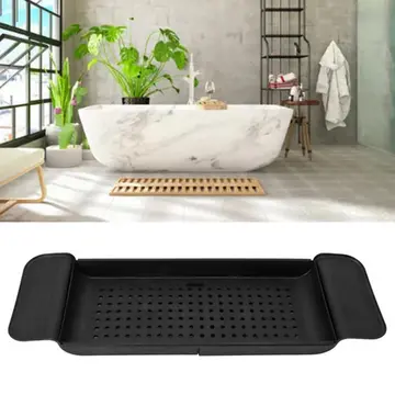 Rak Bathtub Dapat Ditarik / Tatakan Kamar Mandi Lubang Pembuangan Bawah Menampung Berbagai Macam Barang