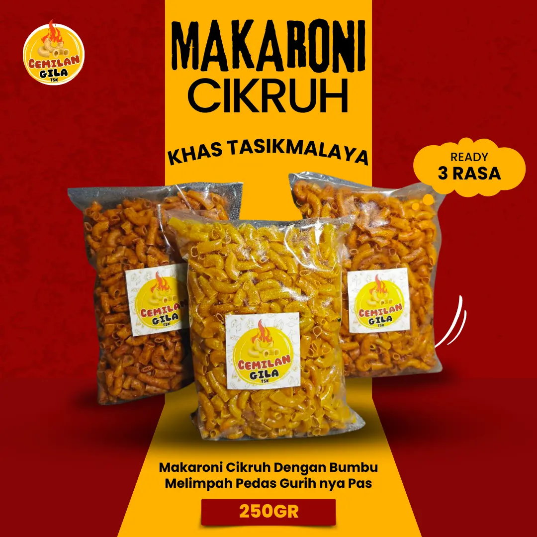 MAKARONI CIKRUH MAKRONI PEDAS GURIH DAUN JERUK - 250gram