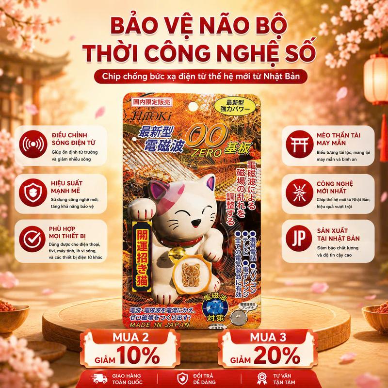 Chip Ngăn Bức Xạ Điện Từ Hitoki - Bảo Vệ Não - Chính Hãng Nhật Bản - Tặng Kèm…