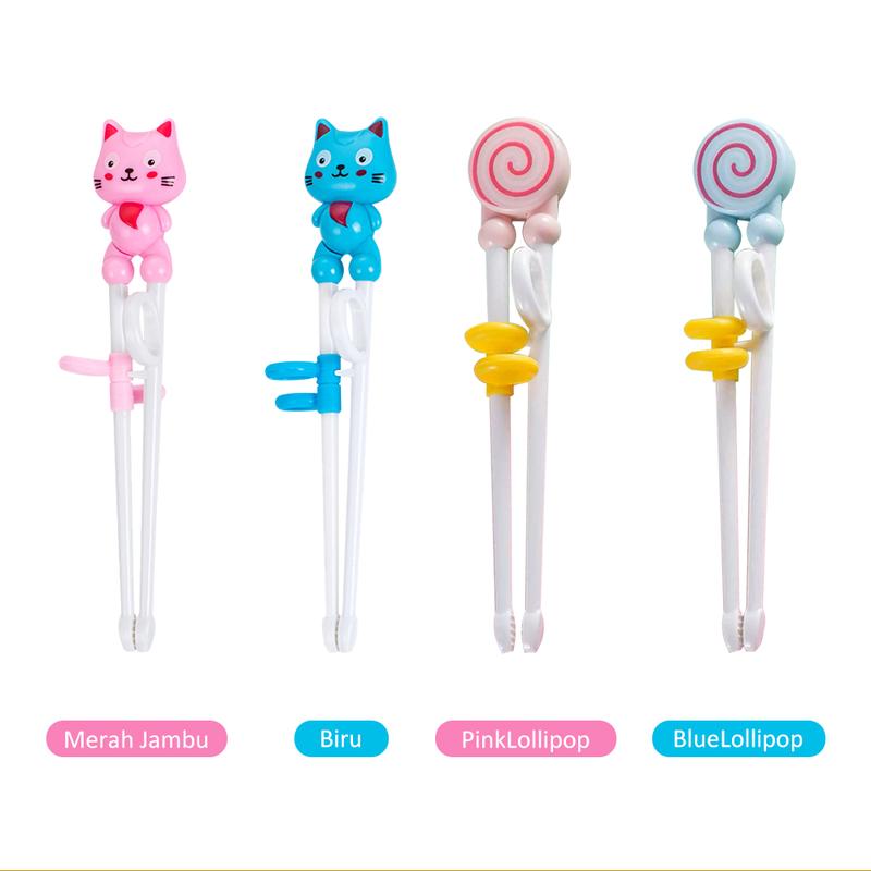 Product Introduction of BAMBINO Sumpit Anak Motif Kartun Untuk Latihan Makan Bayi Biru Pink Anak-Anak Anak-Anak Piring 43
