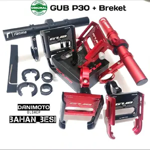 Paket Holder HP Besi Plus Breket Motor Stang Bulat ADV PCX Beat Street Vixion CB150R DLL Logam Ponsel Smartphone Handphone Metal