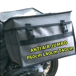 Tas Motor Anti Air Jumbo P60cm L40cm T40cm Bahan Piu Sepon Semi Kulit dengan Tali Kunci untuk Motor dan Kurir Anti Air Jumbo