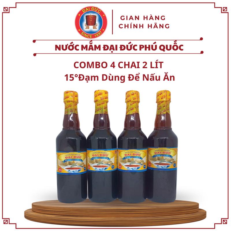  Mắm Kho 15 Đạm Combo 4 chai 2 lít Dùng để nấu ăn chiên xào,ướp thực phẩm Nước Sốt Gia Vị Cay Chua 