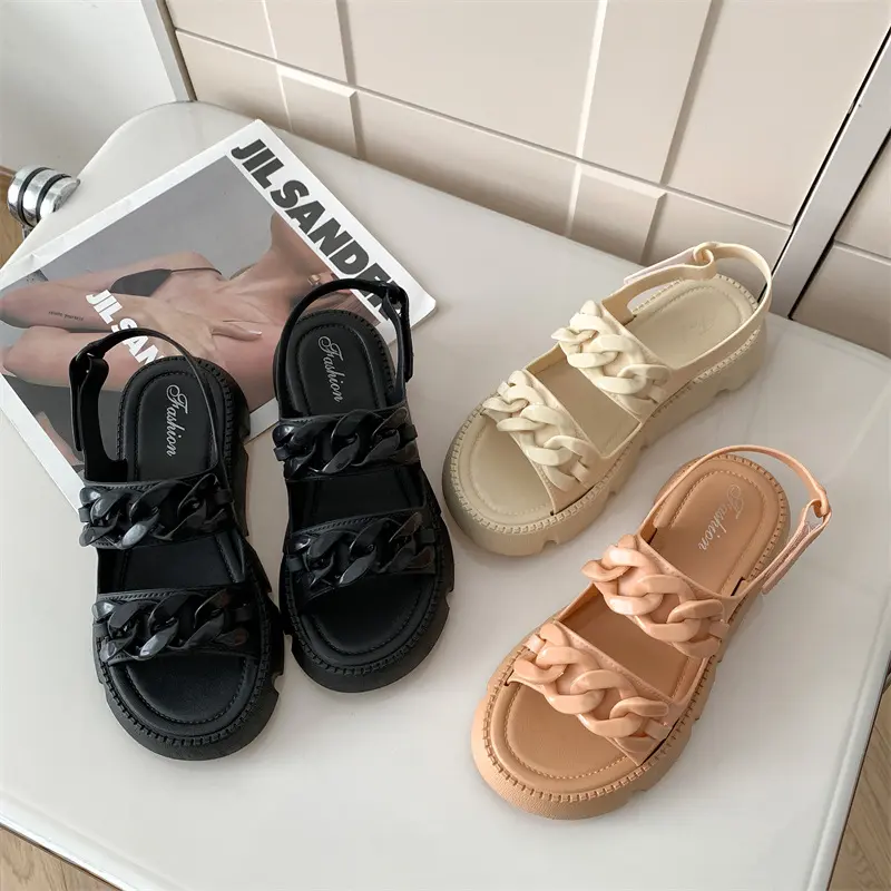 Women's Summer New Sandals Fashion Chain Casual Beach Sandals Summer Shoes