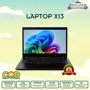 Laptop X13 GEN1 CORE I5 GEN 10 RAM 16GB SSD 256GB Include Tas, Mouse, dan Windows Ori