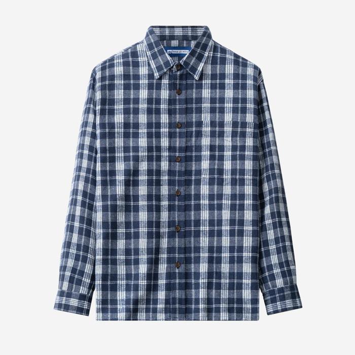 Gambar Kemeja Flannel - College Days Flannel Long Sleeve - Navy White Plaid dari Tenue de Attire Kota Administrasi Jakarta Selatan Tokopedia