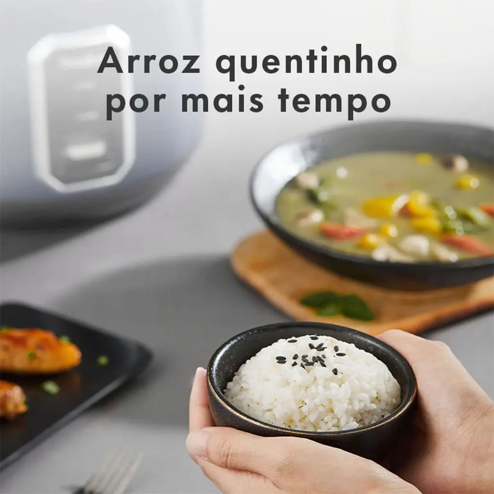 Gaabor Panela de Arroz Elétrica 2,2L Antiaderente 700W com Cesto de Cozimento a Vapor - Panela Multiúso para Arroz e Legumes 127V/220V - imagem 6