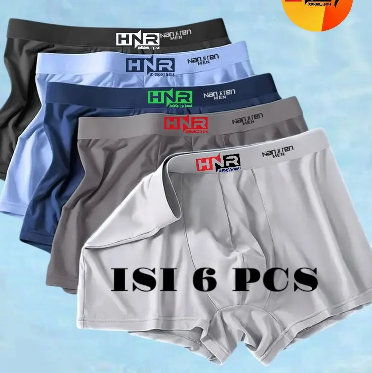 Celana Dalam Pria Boxer Dewasa Katun Berqualitas Premium Elastis ISI 6 CD Boxer Murah Best seller