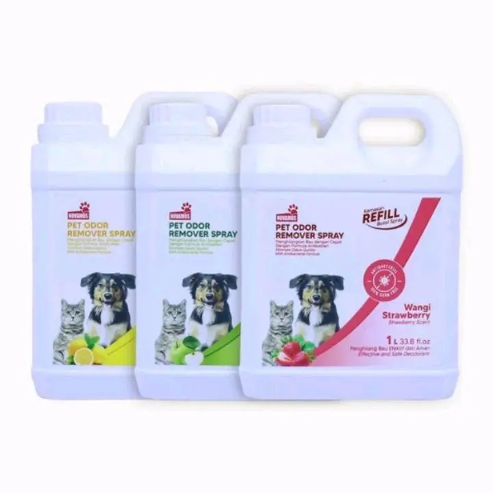 REFILL NOVAMOS 1 LITER Odor remover penghilang bau pup pasir kucing Antibakteri Litter Box Deodorizer Spray anabul