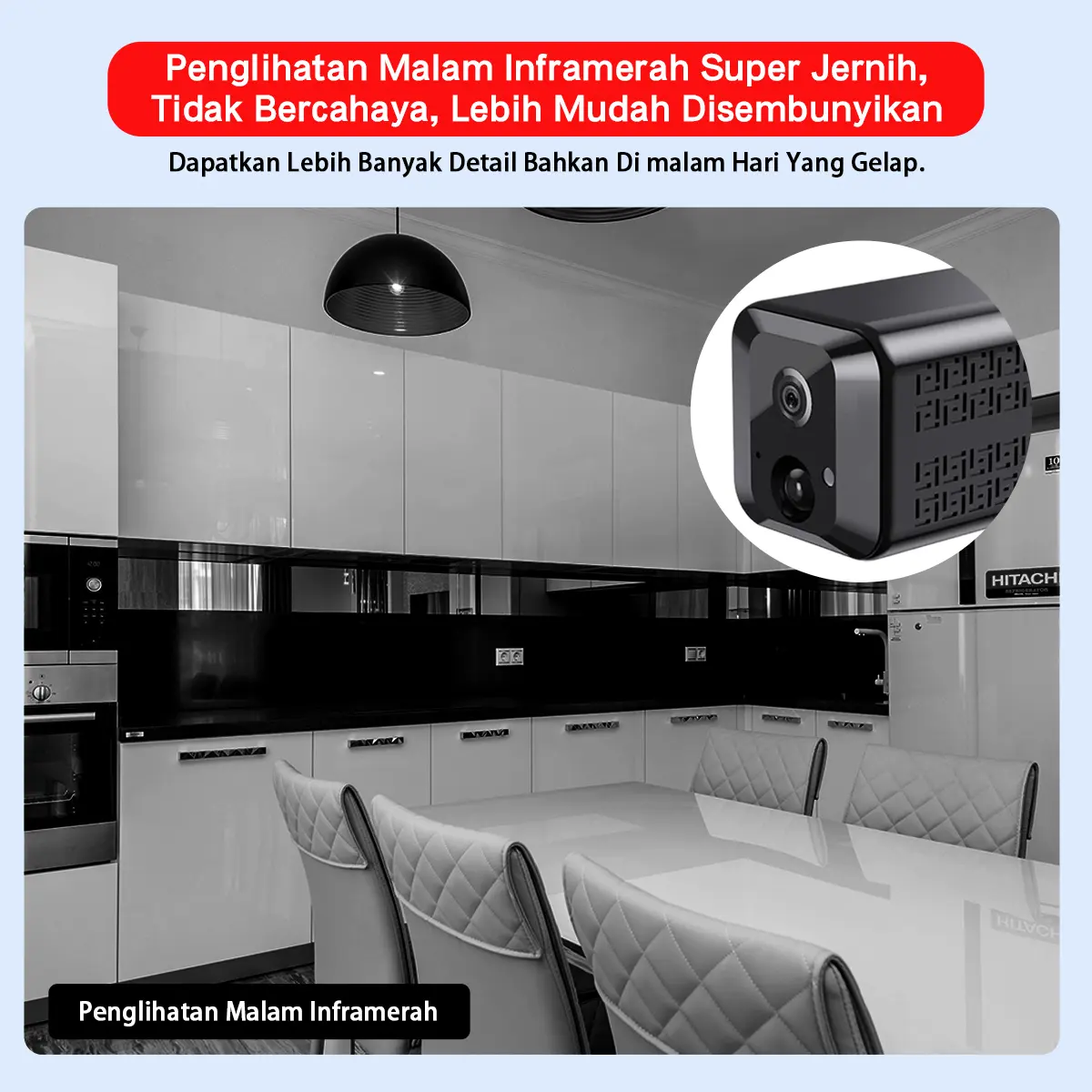 IHANCAM 5MP Kamera Mini Wifi CCTV Kecil Tersembunyi Tanpa Kabel Kamera CCTV Mini Sambung Ke