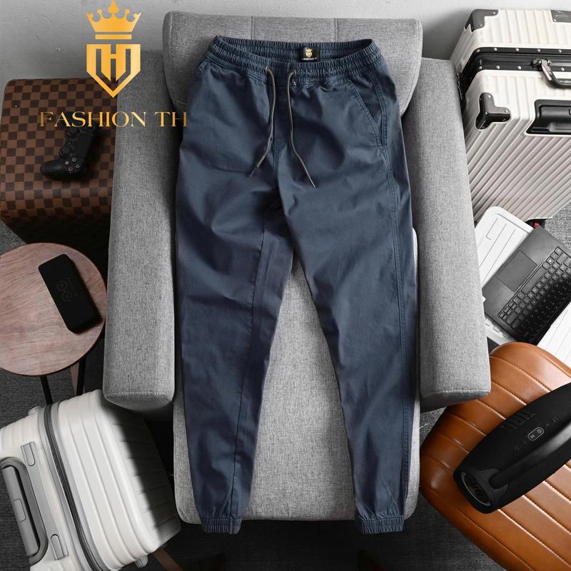  THFASHION Quần Jogger Kaki Co Giãn Lưng Thun Dây Rút Bo Gấu Dày Mềm Nhẹ Basic Nam Nữ Màu Đen Rêu Xám Size 28-36 Sport Tập Thể Dục Gym Tốt Cho Tết Xmas 