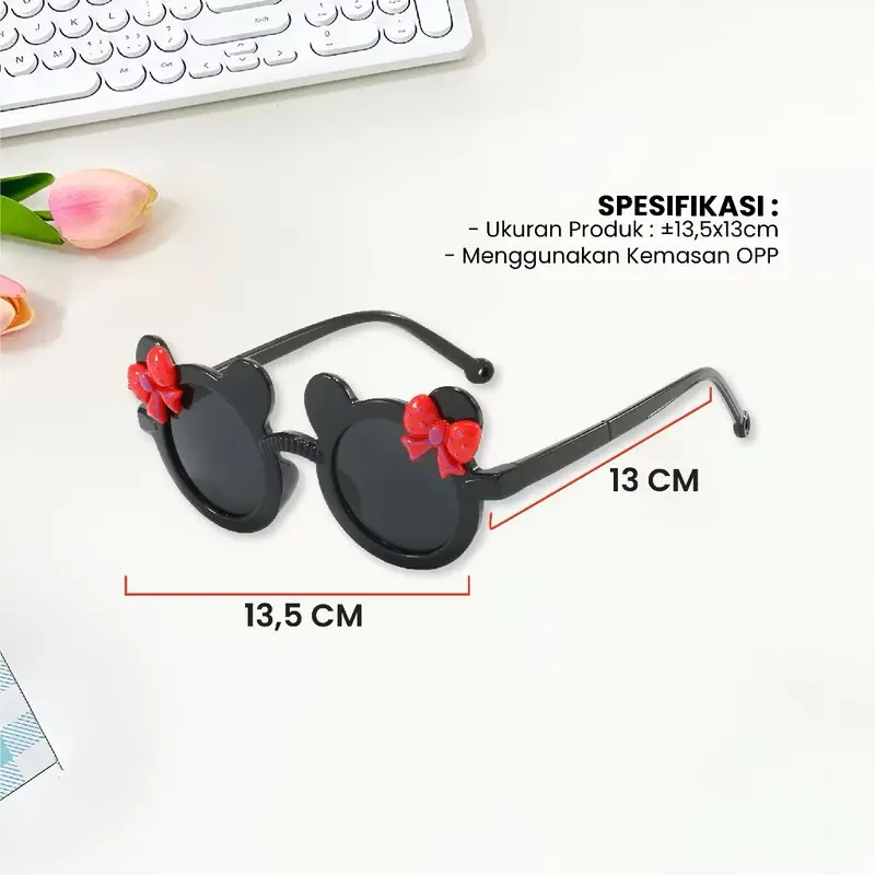 Kacamata Fashion Anti Radiasi Kacamata Anak Mouse Pita Imut Sunglasses 6