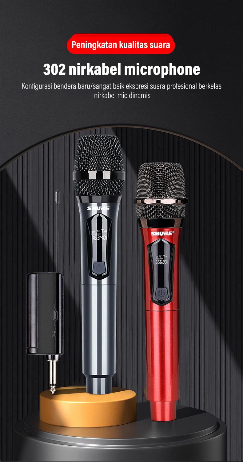 Product Introduction of SHURE-302 Mikrofon Nirkabel Karaoke Profesional Mikrofon Nirkabel Mikrofon Ganda Murah 9