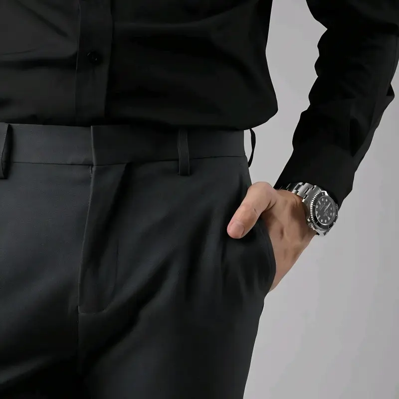 Celana Formal Pria Dewasa Slim Fit Original Bahal Wool Hitam celana bahan kerja outfit  corporate Celana Formal Celana Formal Slimfit Kantor Panjang Casual Cowok Navy Semi 4