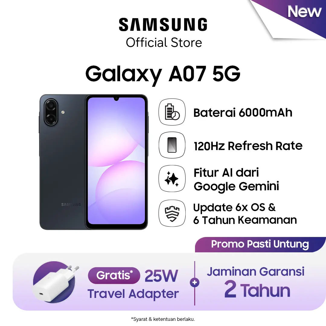 Samsung Galaxy A07 5G [6/128GB] - 6000mAh | Android | IP54