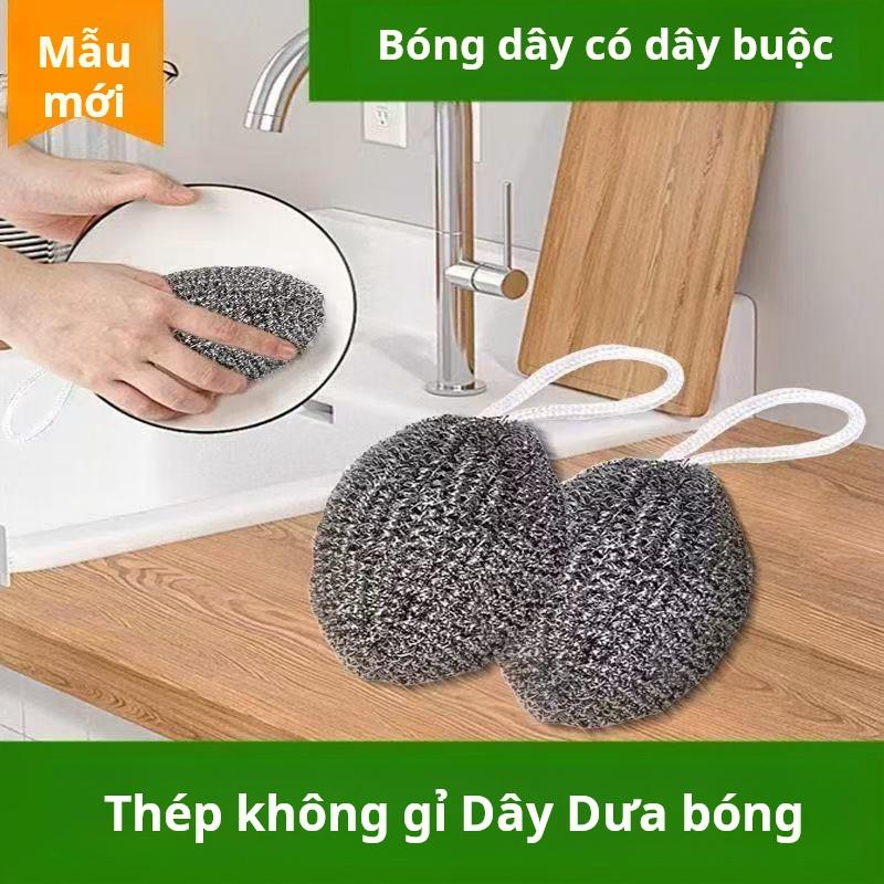 Bóng Len Thép, Bóng Làm Sạch Bằng Thép Không Gỉ, Dụng Cụ Nhà Bếp, Dụng Cụ Rửa Chén Nồi, Dây Cọ Rửa, Dụng Cụ Hữu Ích, Có Dây 0