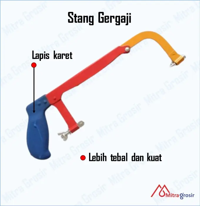 Gagang Gergaji Besi Hacksaw Frame Gagang Karet / Stang Gergaji Mata Gergaji 1 Set 2