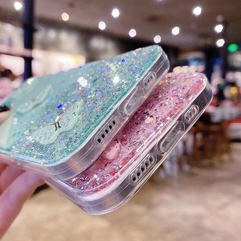 Product Introduction of Soft Casing for Samsung Galaxy A34 A54 5G A14 4G A24 Beautiful Shiny Starry Sky with Butterfly Trinkets Silicone Soft Phone Case Cover 17