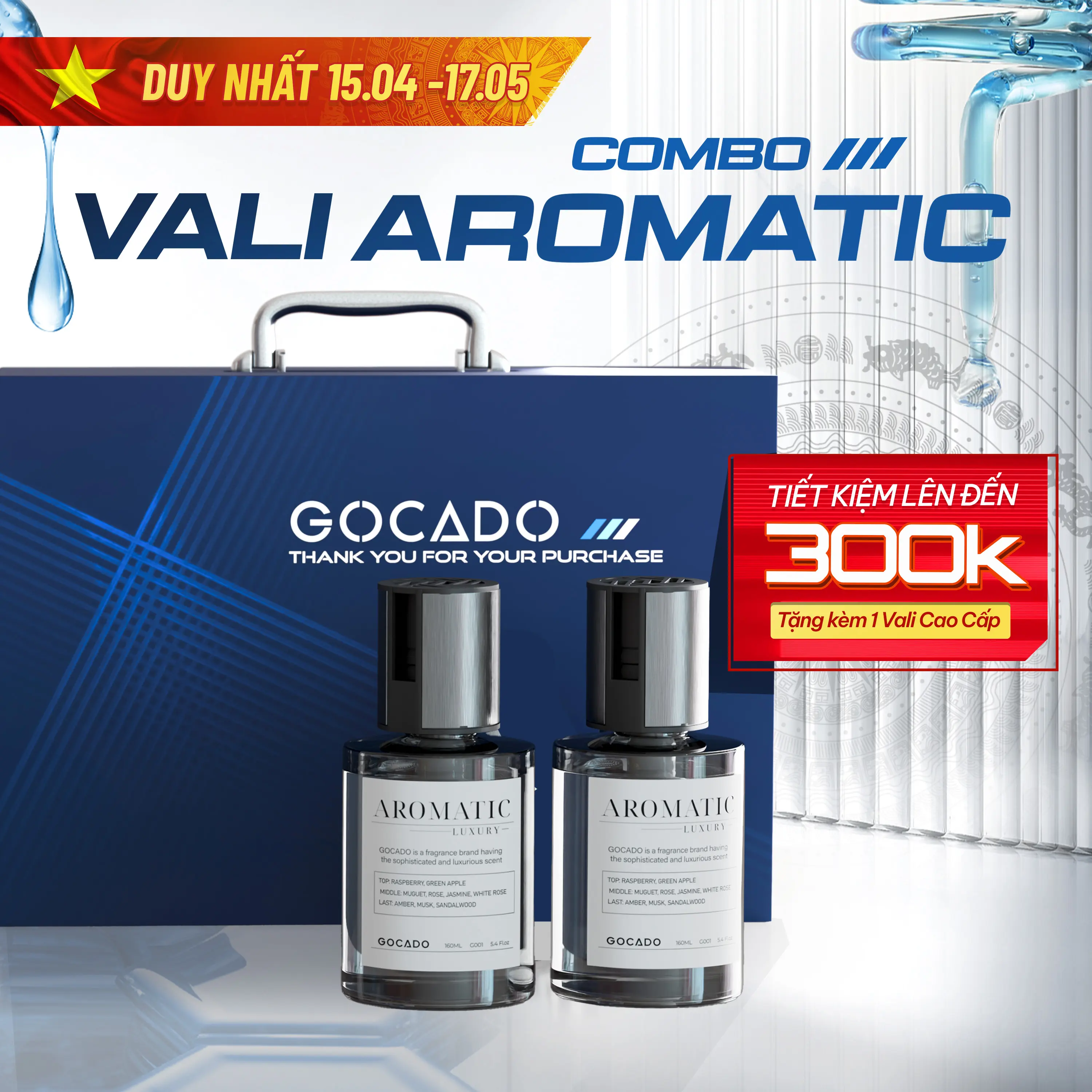VALI COMBO 2 AROMATIC X2 HƯƠNG THƠM, BỀN HƯƠNG GẤP BỘI