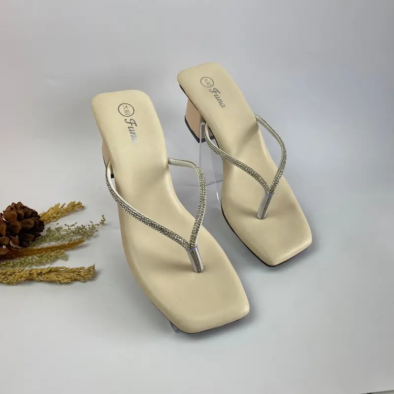 Ofuna - Hak tahu 5 cm Terbaru heels Ms 15 jepit mutiara Sandal Wanita Sendal 3