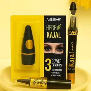 [Termurah] Paket 3 Celak Pensil Eyeliner Halal (1 Ameerah Kajal + 1 Starlet Kajal + 1 Milai Kajal). Perempuan Muslimah Sunnah Cantik Natural