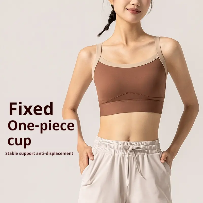 High-Intensity Outdoor Shockproof Sports Bra with Built-in Cups, Sleeveless Quick-Dry Fitness Top, Yoga Backless Tank for Women