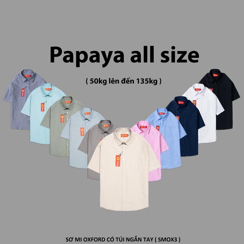 Bigsize Áo sơ mi ngắn tay office chất oxford có túi ngực cao cấp. SMOX3