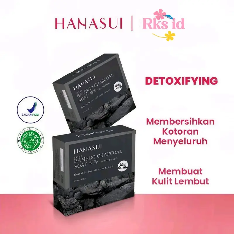 HANASUI Coffee Soap - White Rice - Bamboo Charcoal Scrub Membersihkan Perawatan 7