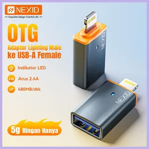 NEXID 480Mbps OTG Adapter Converter Lightning To USB A/Lightning To Type C Male To Female 2.4A  Kompatibel IPhone 5 6 7 8 x xr 11 12 13 14