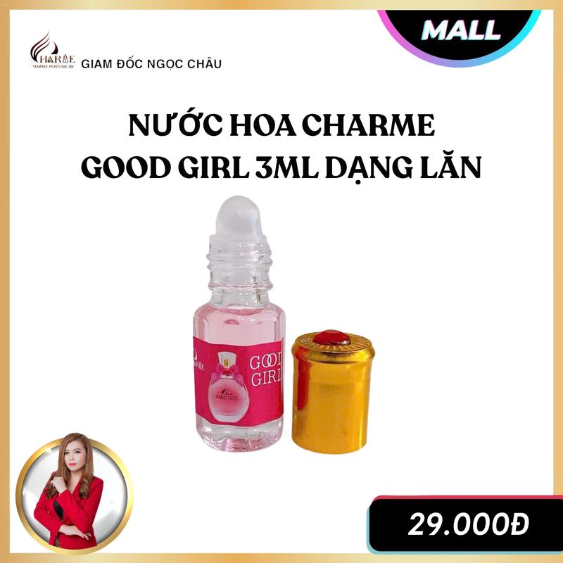 CHARME PERFUME - Nước hoa Nữ Charme Good Girl 3ml Dạng Lăn - Hương thơm Đậu Tonka & Hoa Huệ Trắng Phong cách Gợi cảm lãng mạn quyến rũ