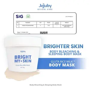JEJUBY BRIGHT MY SKIN BODY BLEACHING & SLEEPING BODY MASK GLUTA RICE MILK