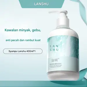 Lanshu Syampoo Keras Rambut Anti-Pengurangan Sampo Minyak Pengendalian Lembut 400ml Kawalan Minyak Gebu Anti Pecah Dan Rambut Kuat
