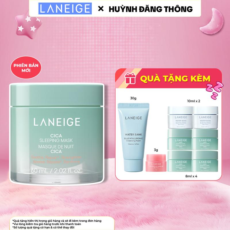   LANEIGExHUỲNH ĐĂNG THÔNG  Mặt nạ ngủ phục hồi và nuôi dưỡng da làm đẹp da LANEIGE Cica Sleeping Mask AD 60ml Skincare Dưỡng Ẩm Da Nữ 
