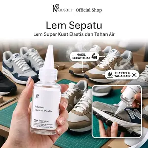 Marsari Lem Sepatu & Sandal White Glue 60ml Super Kuat Elastis Tahan Air untuk Semua Jenis Sepatu & Sandal Shoe Adhesive