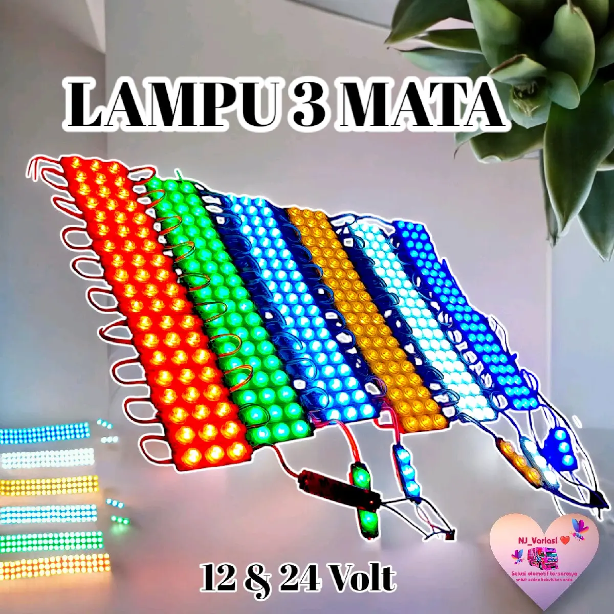 Lampu Kolong LED 3 Mata Harga Per 1Pcs 12 Volt & 24 Volt Kendaraan Truk