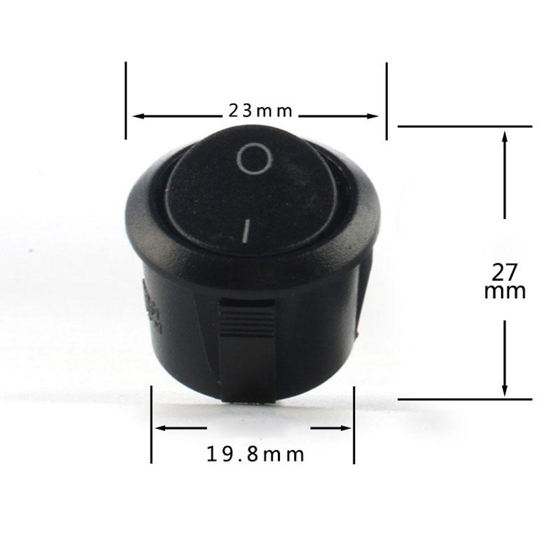 Product Introduction of 5pcs 2Pin Terminals ON/OFF Round Boat Rocker Switch LED 6A 250VAC 10A 125VAC Power Push Button Switch Black White  AN1A 13