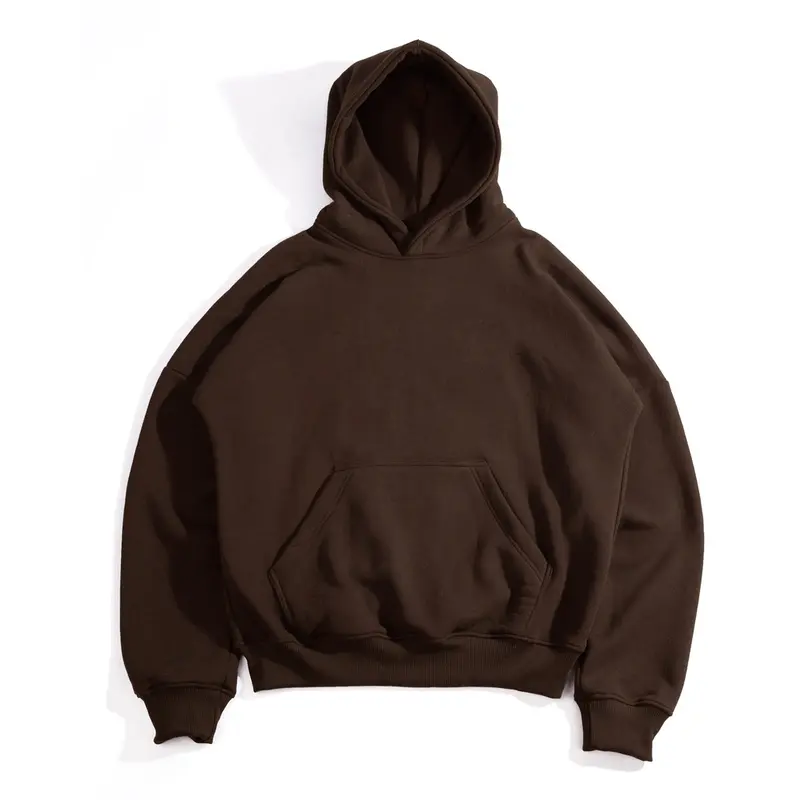 Erfolgreich Hoodie Boxy Polos Oversize Pria Wanita Basic Fleece 4