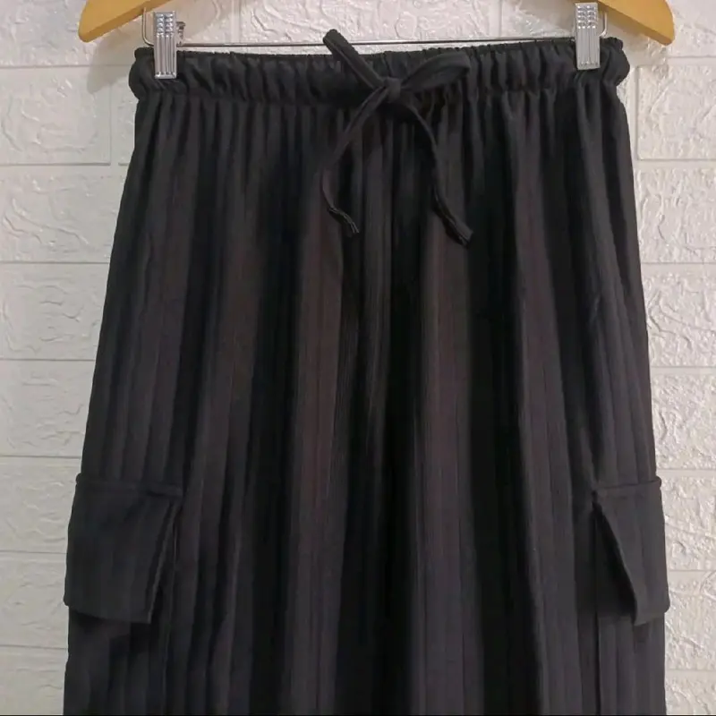 BIG PROMO Kulot Cargo Jumbo Knit Hornet Panjang  Celana Wanita Pant Linen Bawahan Tebal 8